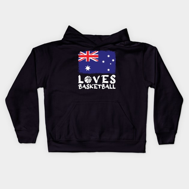 Australia Loves Basketball Kids Hoodie by Arestration